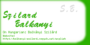 szilard balkanyi business card